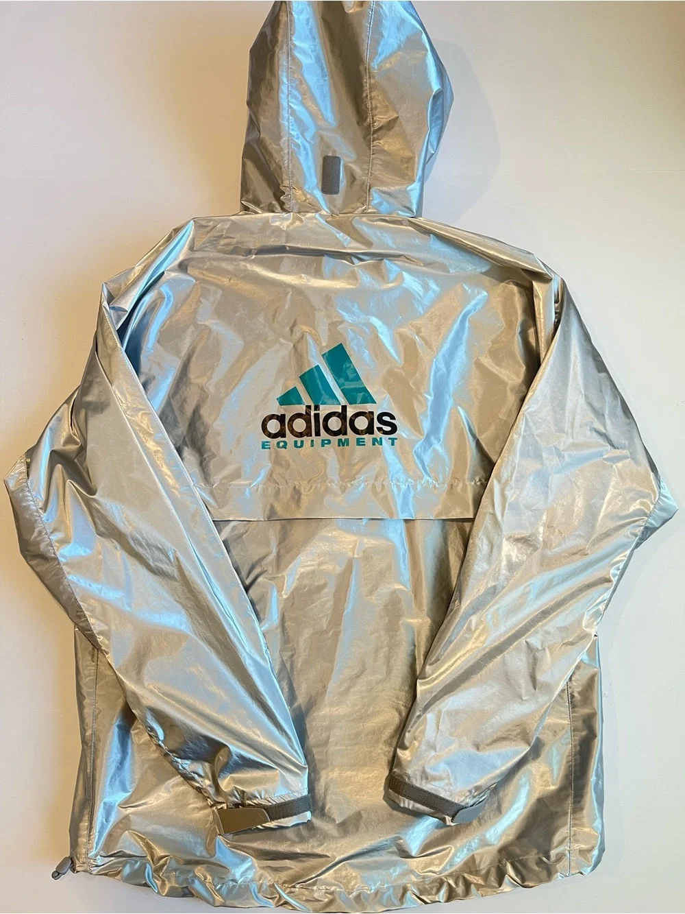 adidas EQT Metallic Windbreaker Mens Silver Jacket